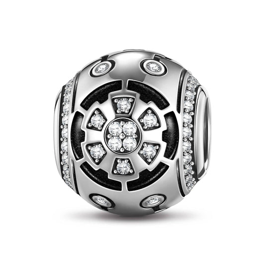 gon- XL Size Fusion Tarnish-resistant Silver Charms With Enamel In Blackened 925 Sterling Silver Plated For Men
