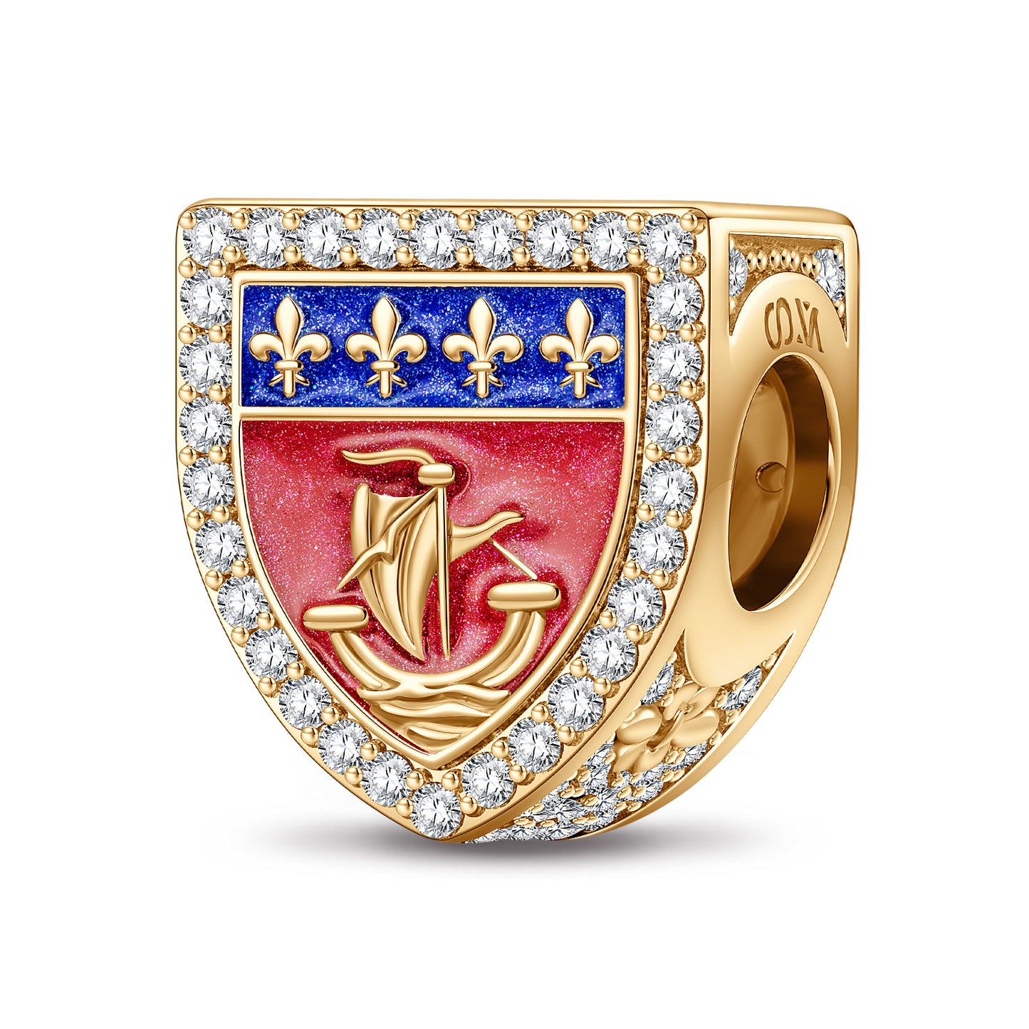 Gendarmerie Tarnish-resistant Silver Charms With Enamel In 14K Gold Plated
