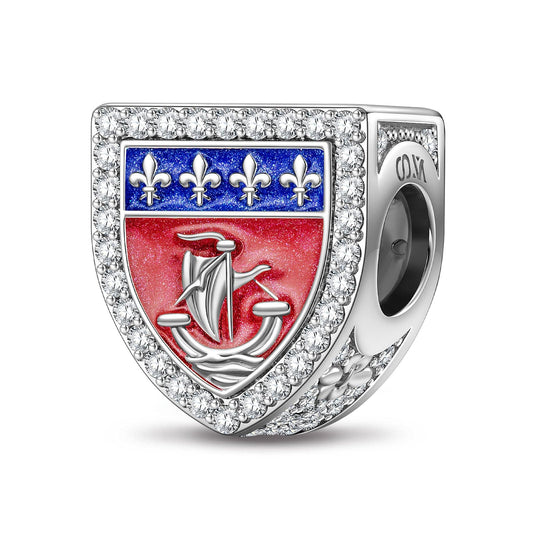 gon- Gendarmerie Tarnish-resistant Silver Charms With Enamel In White Gold Plated