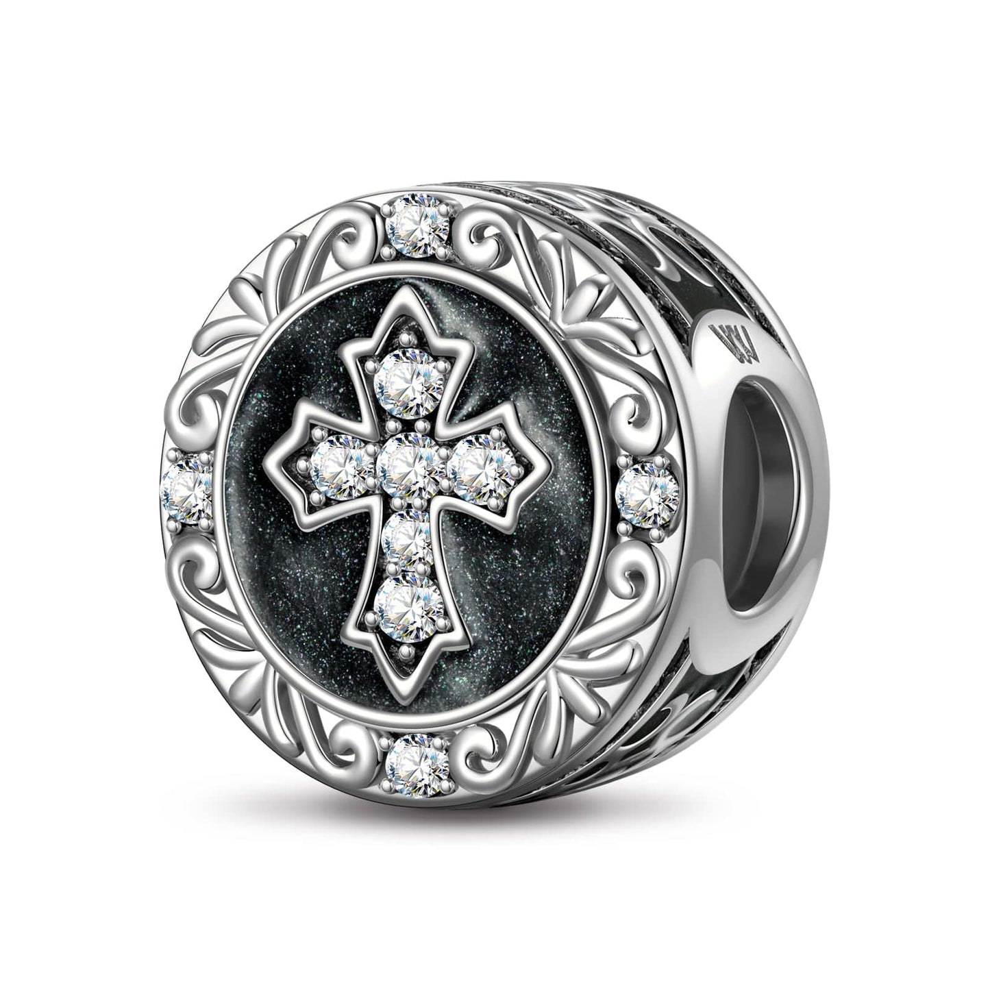 XL Size Imperial Medal Tarnish-resistant Silver Charms With Enamel In White Gold Plated For Men