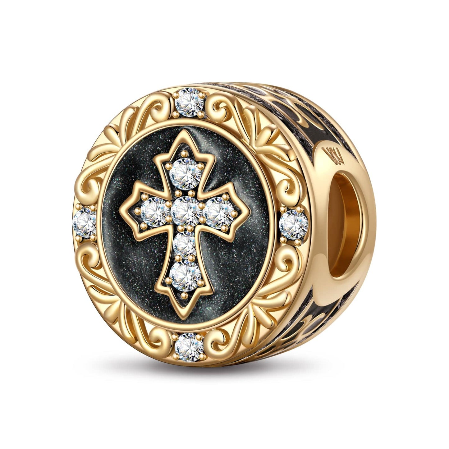 XL Size Imperial Medal Tarnish-resistant Silver Charms With Enamel In 14K Gold Plated For Men