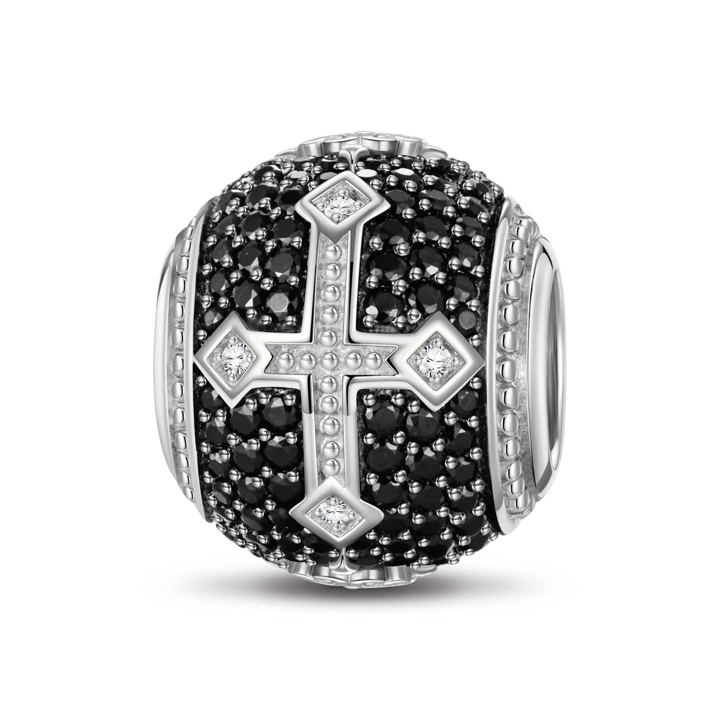XL Size Imperial Faith Tarnish-resistant Silver Charms In White Gold Plated For Men