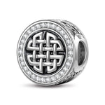 XL Size Interwoven Tarnish-resistant Silver Charms With Enamel In White Gold Plated For Men