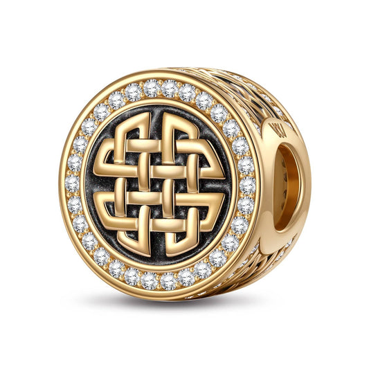 gon- XL Size Interwoven Tarnish-resistant Silver Charms With Enamel In 14K Gold Plated For Men
