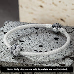 XL Size Life and Recovery Tarnish-resistant Silver Charms With Enamel In White Gold Plated For Men