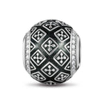 XL Size Supremacy Tarnish-resistant Silver Charms With Enamel In White Gold Plated For Men