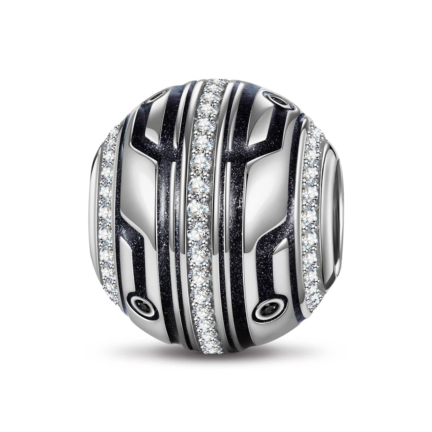 XL Size Setting Sail Tarnish-resistant Silver Charms With Enamel In White Gold Plated For Men