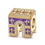 Arc de Triomphe Tarnish-resistant Silver Charms With Enamel In 14K Gold Plated
