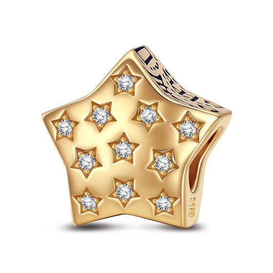 gon- Starry Sky Over Paris Tarnish-resistant Silver Charms In 14K Gold Plated