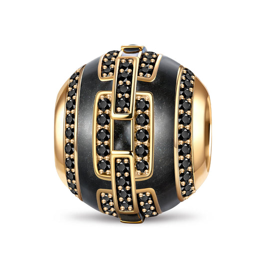 gona- XL Size Grey Power Tarnish-resistant Silver Charms With Enamel In 14K Gold Plated For Men