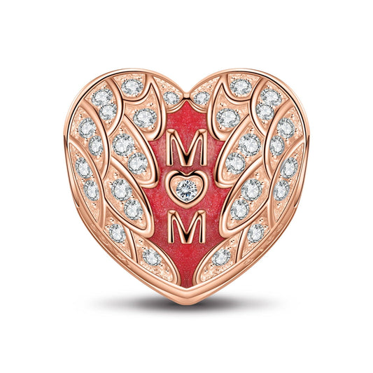 gon- Mother's Love Tarnish-resistant Silver Clips With Enamel In Rose Gold Plated