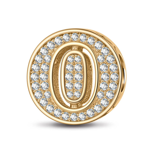 gon- Number Zero Tarnish-resistant Silver Charms In 14K Gold Plated