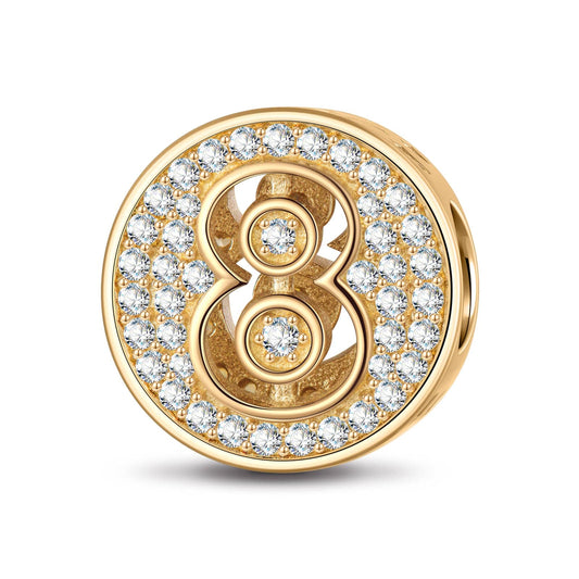 gon- Number Eight Tarnish-resistant Silver Charms In 14K Gold Plated