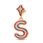 I Love Paris - Letter S Tarnish-resistant Silver Charms With Enamel In 14K Gold Plated