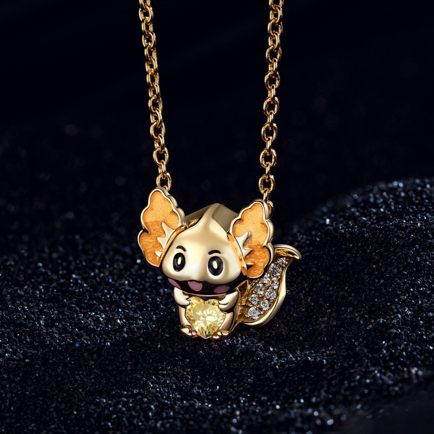 Lovely Axolotl Birthstone Tarnish-resistant Silver Charms With Enamel In 14K Gold Plated - Heartful Hugs Collection