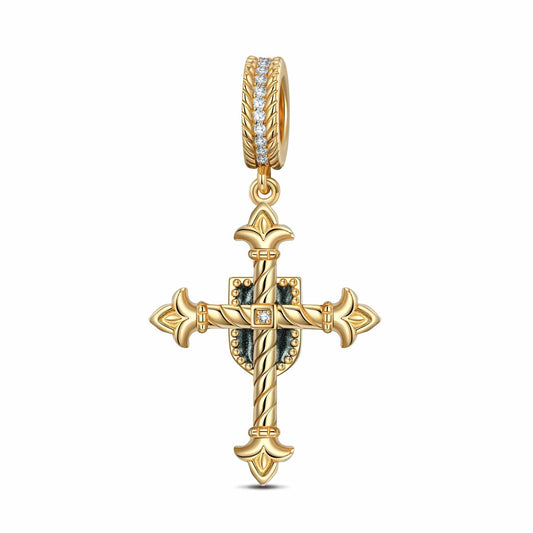 gon- XL Size The Eye of God Tarnish-resistant Silver Charms With Enamel In 14K Gold Plated For Men