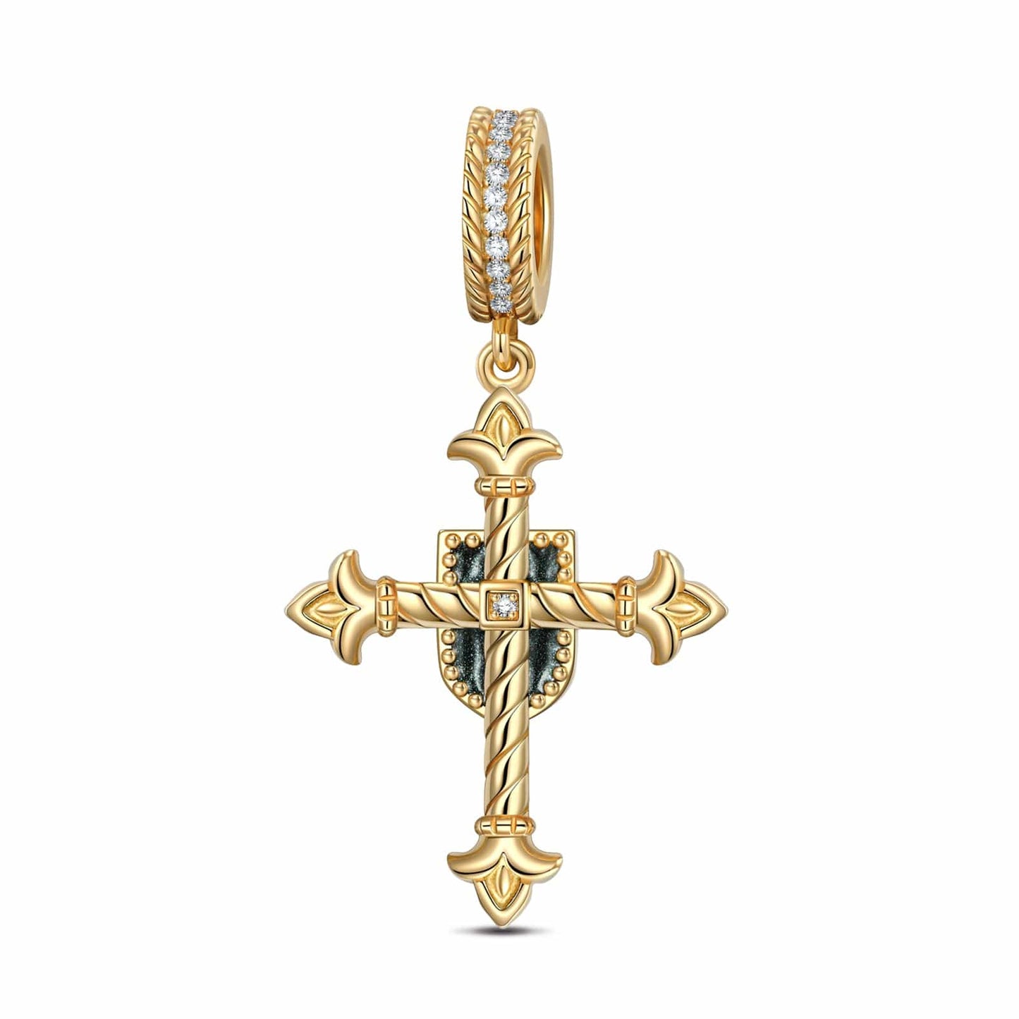 XL Size The Eye of God Tarnish-resistant Silver Charms With Enamel In 14K Gold Plated For Men
