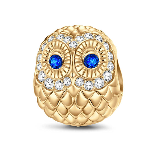 gon- Big Eyes Owl Tarnish-resistant Silver Animal Charms In 14K Gold Plated