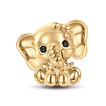 Baby Elephant Tarnish-resistant Silver Animal Charms In 14K Gold Plated