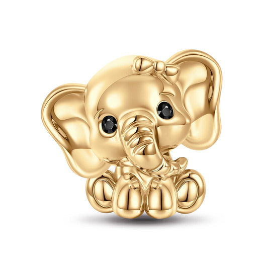 gon- Baby Elephant Tarnish-resistant Silver Animal Charms In 14K Gold Plated