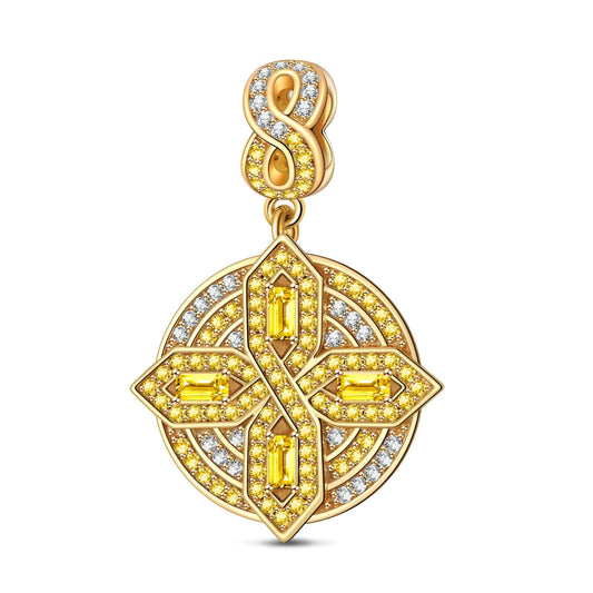 gon- Golden Shield Tarnish-resistant Silver Charms In 14K Gold Plated