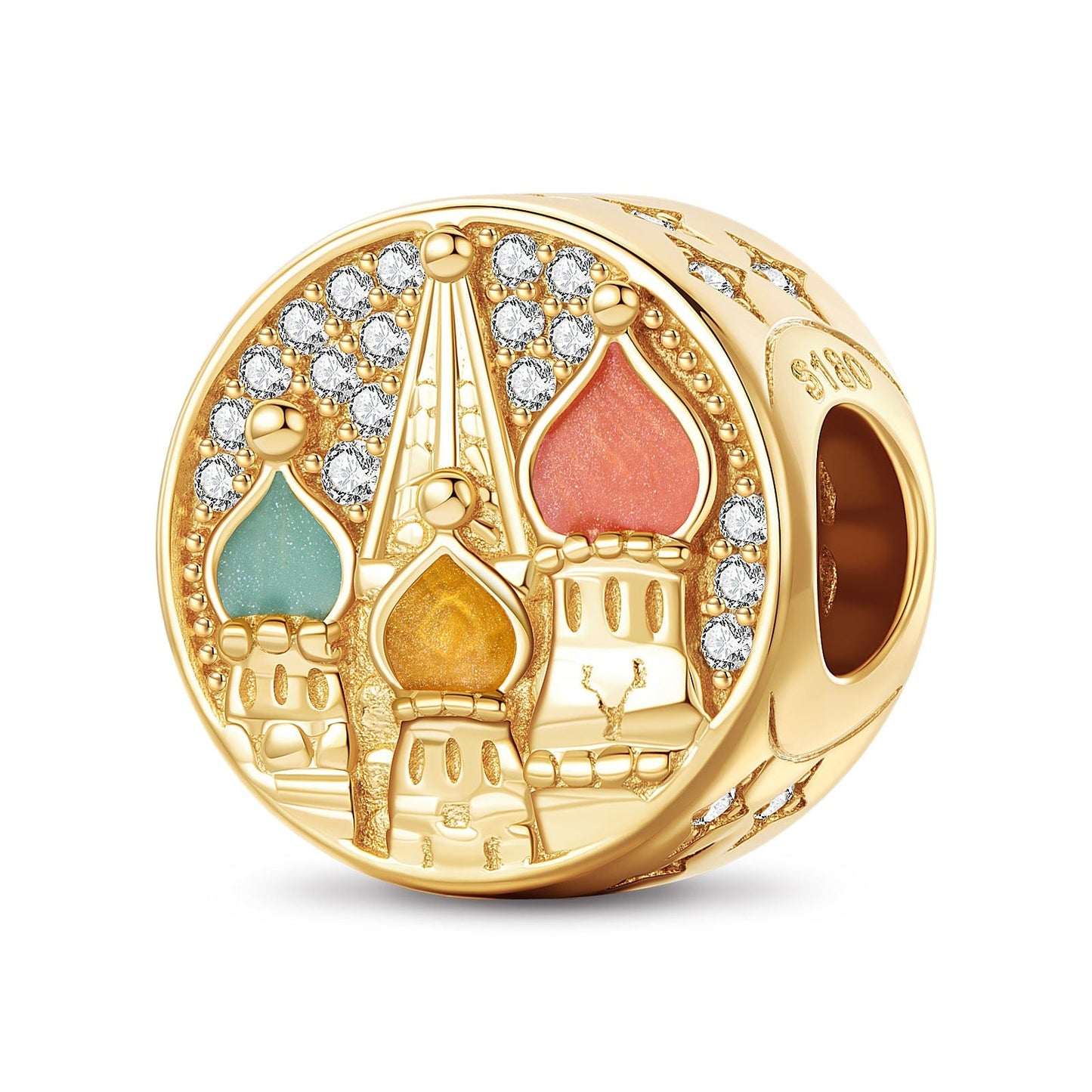 Saint Basil's Cathedral Tarnish-resistant Silver Charms In 14K Gold Plated