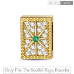 Shinning Octagram Tarnish-resistant Silver Rectangular Charms In 14K Gold Plated