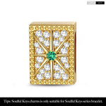 Shinning Octagram Tarnish-resistant Silver Rectangular Charms In 14K Gold Plated