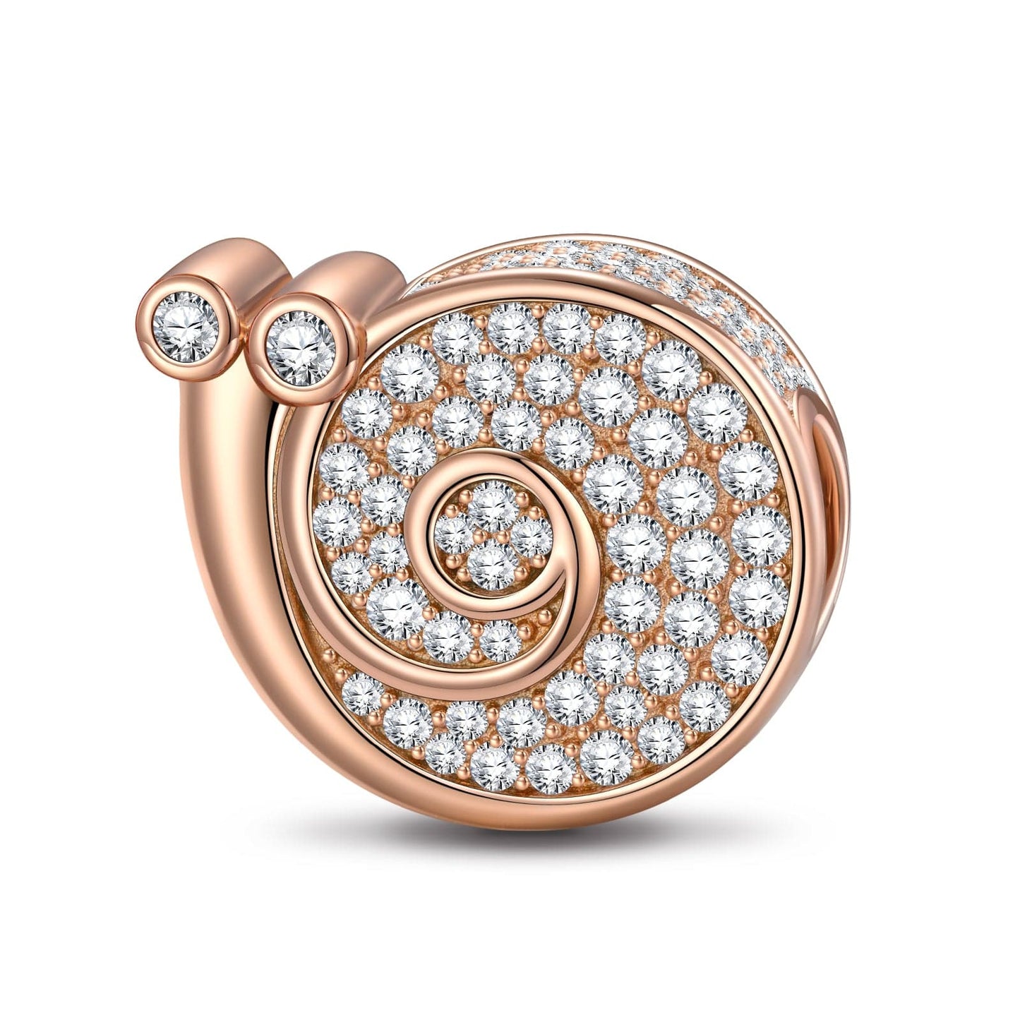 Snail Tarnish-resistant Silver Animal Charms In Rose Gold Plated