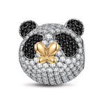 Panda and Butterfly Tarnish-resistant Silver Animal Charms In Two-Tone Plating