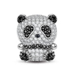 Baby Panda Tarnish-resistant Silver Animal Charms In Two-Tone Plating