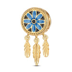 Dreamcatcher XL Size Tarnish-resistant Silver Charms With Enamel In 14K Gold Plated For Men