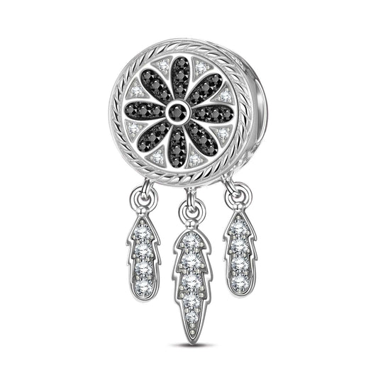 gon- Dreamcatcher XL Size Tarnish-resistant Silver Charms With Enamel In White Gold Plated For Men