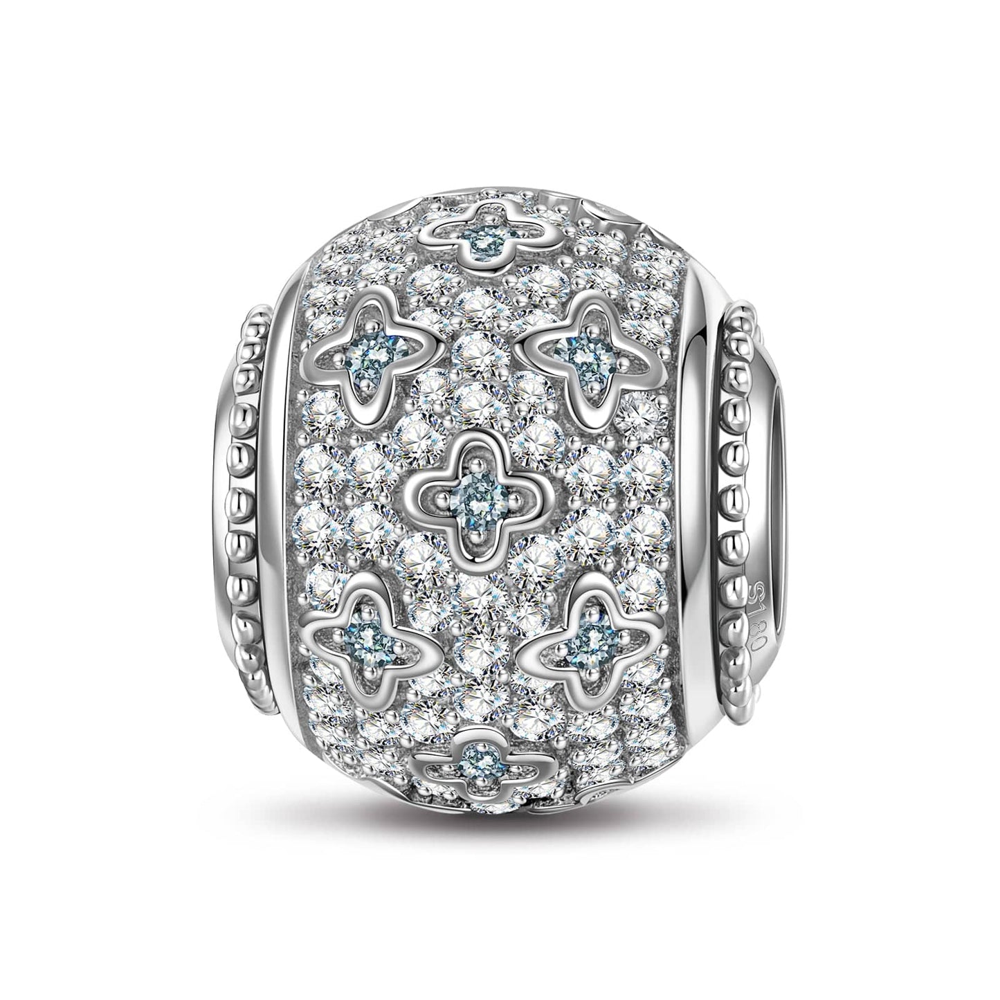 Starlight Clover Tarnish-resistant Silver Lucky Charms In White Gold Plated