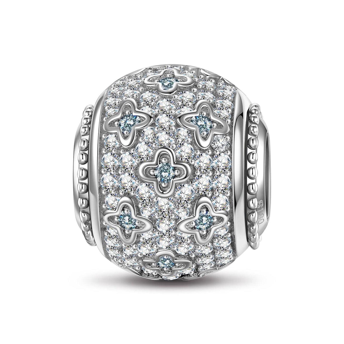Starlight Clover Tarnish-resistant Silver Lucky Charms In White Gold Plated