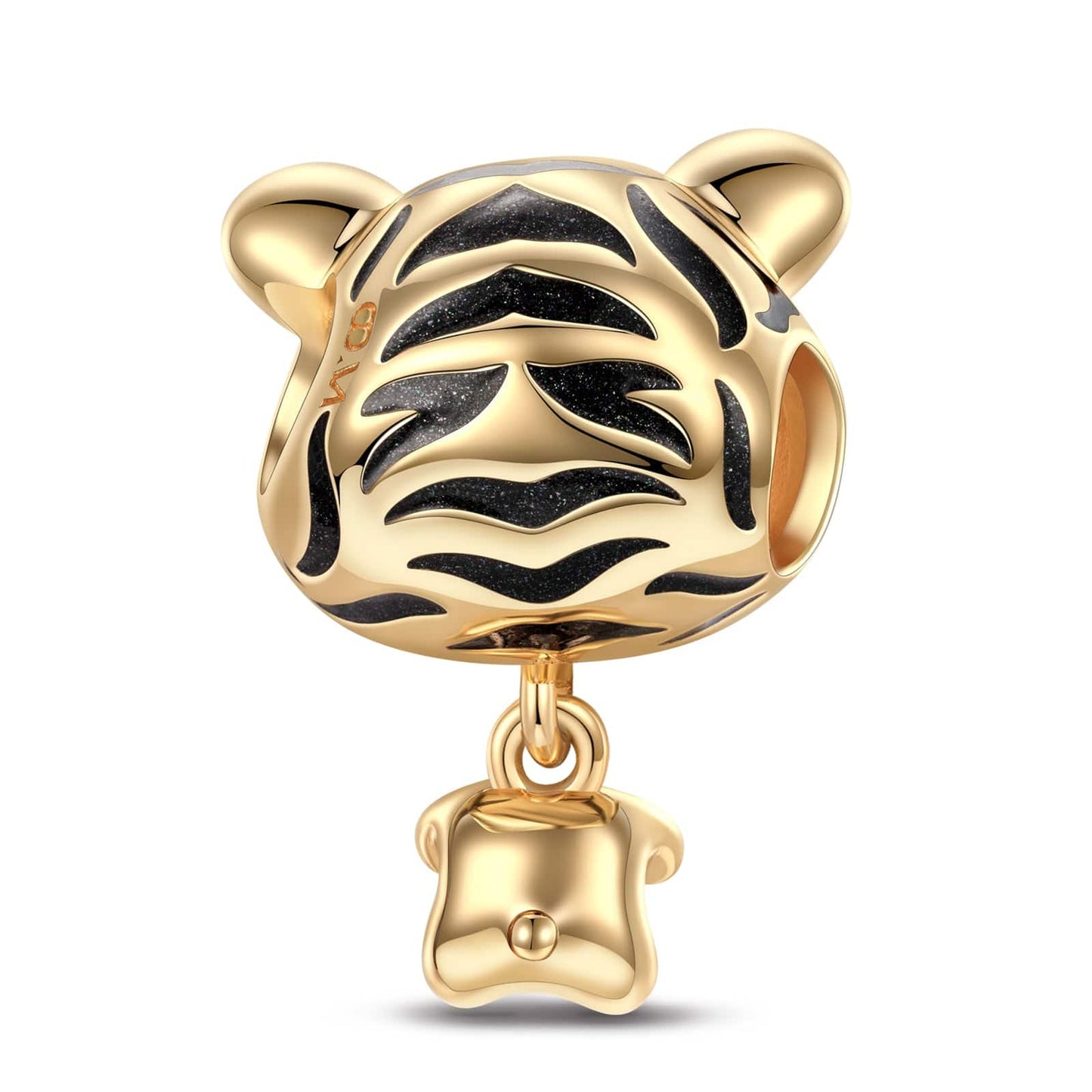 Tiger Baby Tarnish-resistant Silver Animal Charms With Enamel In 14K Gold Plated - Heartful Hugs Collection