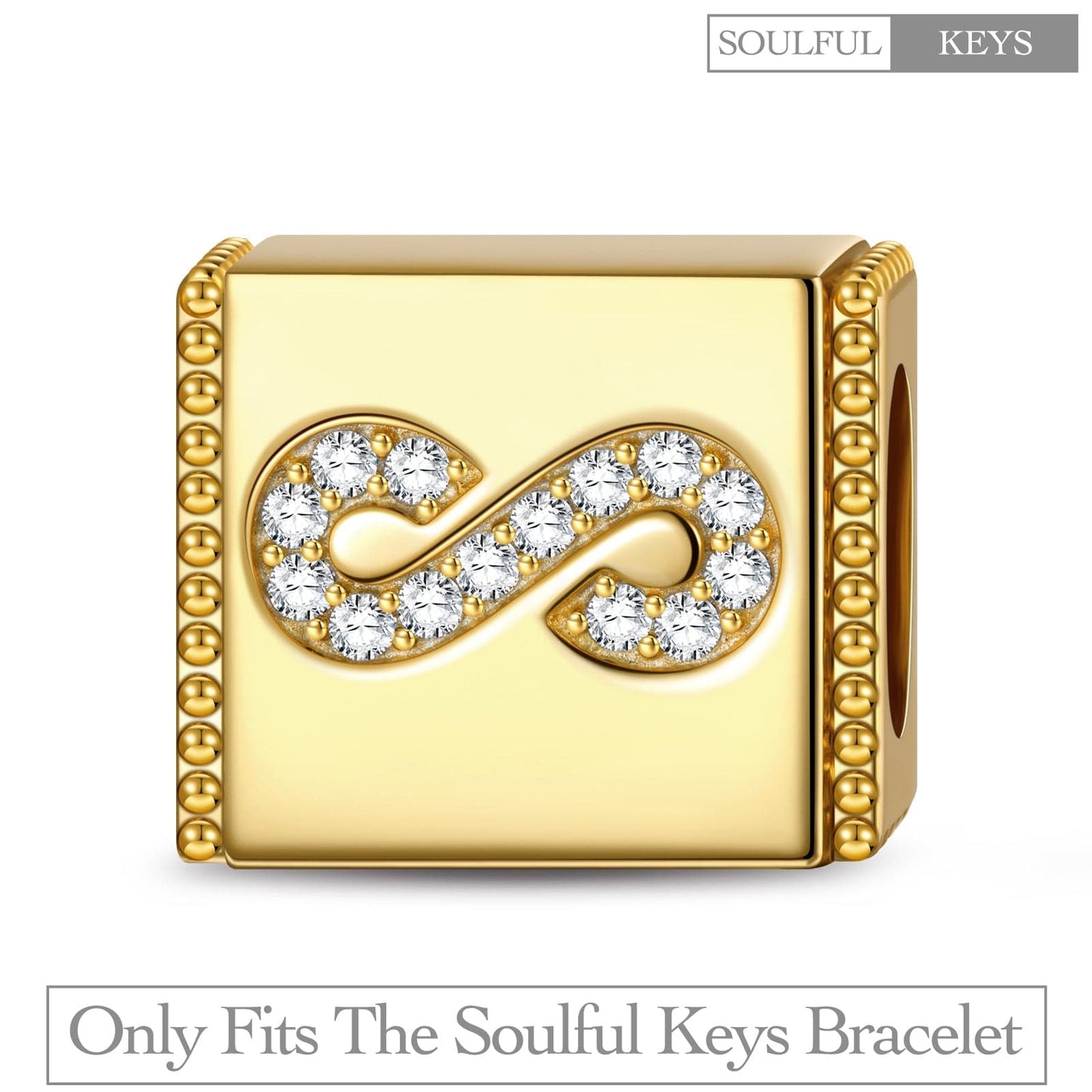 Infinite Tarnish-resistant Silver Rectangular Charms In 14K Gold Plated