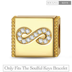 Infinite Tarnish-resistant Silver Rectangular Charms In 14K Gold Plated