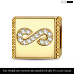 Infinite Tarnish-resistant Silver Rectangular Charms In 14K Gold Plated