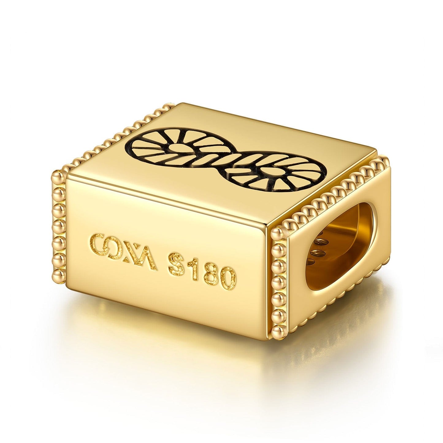 Infinite Tarnish-resistant Silver Rectangular Charms In 14K Gold Plated