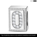 Number Zero Tarnish-resistant Silver Rectangular Charms In White Gold Plated
