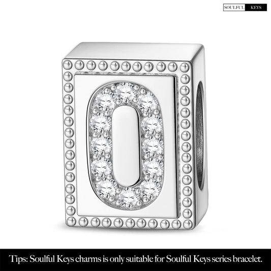 gon- Number Zero Tarnish-resistant Silver Rectangular Charms In White Gold Plated