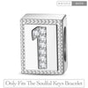 Number One Tarnish-resistant Silver Rectangular Charms In White Gold Plated