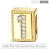 Number One Tarnish-resistant Silver Rectangular Charms In 14K Gold Plated