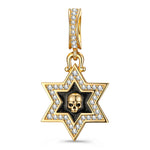 XL Size Tarnish-resistant Silver Dangle Charms With Enamel In 14K Gold Plated For Men