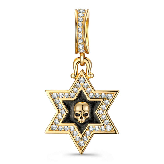 gona- XL Size Tarnish-resistant Silver Dangle Charms With Enamel In 14K Gold Plated For Men