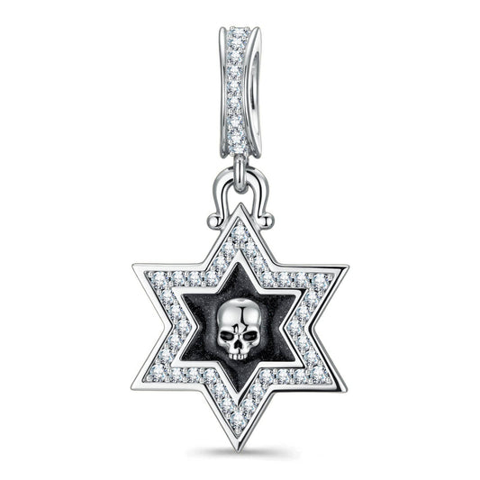 gona- XL Size Tarnish-resistant Silver Dangle Charms With Enamel In White Gold Plated For Men