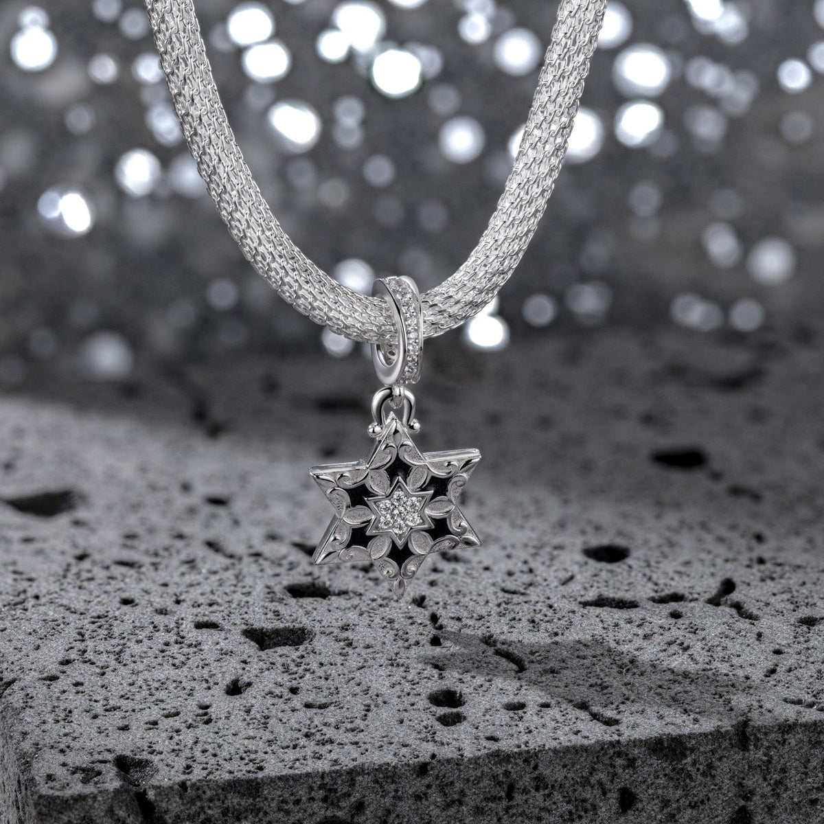 XL Size Tarnish-resistant Silver Dangle Charms With Enamel In White Gold Plated For Men