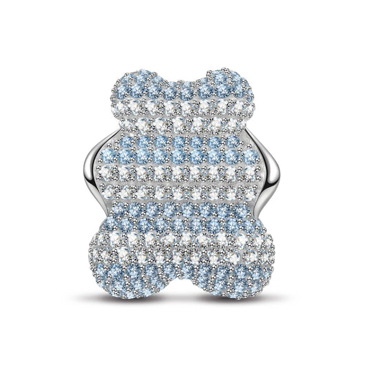 gon- Blue Bear Tarnish-resistant Silver Charms In White Gold Plated