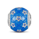 Stars in the Blue Tarnish-resistant Silver Charms With Enamel In White Gold Plated